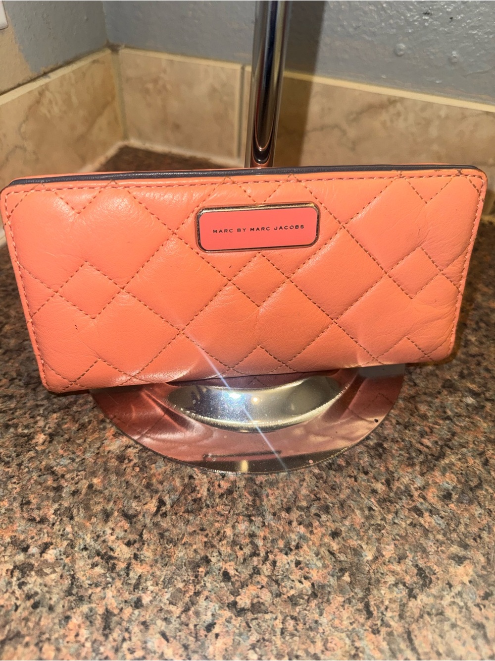 Marc by Marc Jacobs Coral Quilted Leather snap Wallet